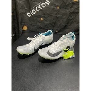 New Men’s 10 Nike Zoom Superfly Elite 2 Flyknit White Green Spikes FZ9662-100